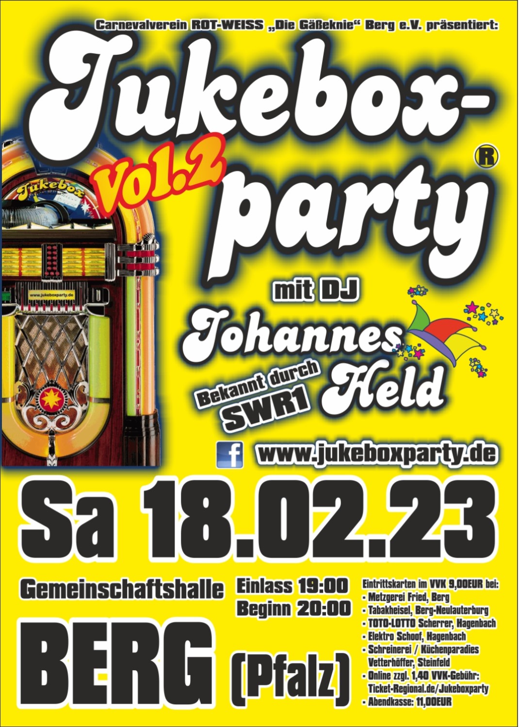 Jukeboxparty Berg (Pfalz), Flyer